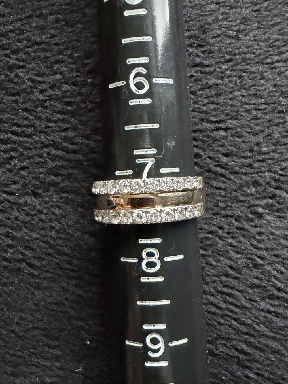 Real natural diamond 14k yellow gold wedding band 1.28 ct layered ring VS2 I - Picture 8 of 10